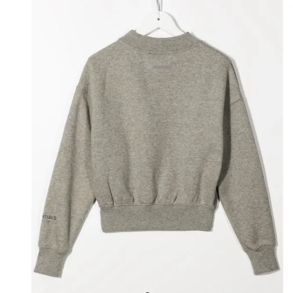 🔴SOLD🔴 Essentials Fear Of God Kids Heather Oatmeal Crew Neck Sweatshirt - Picture 2 of 12